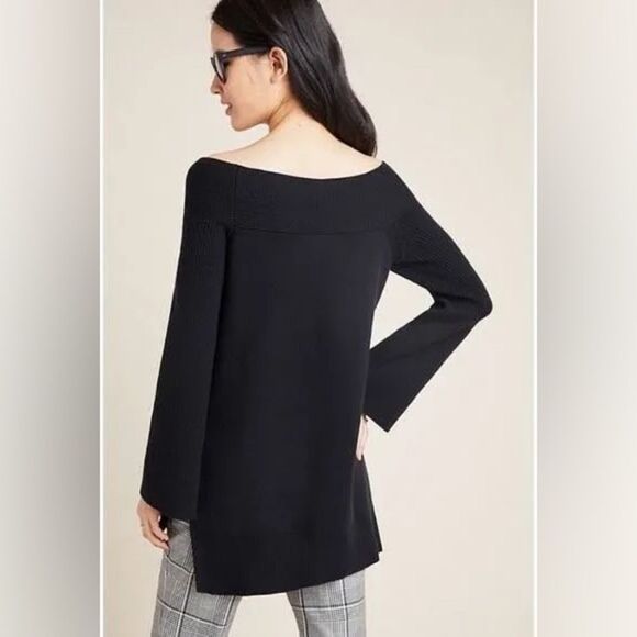 Anthropologie Women’s Green Elise Off The Shoulder Long Sleeved Sweater Small - Picture 12 of 12